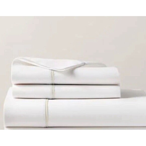 Ralph Lauren King Flat Sheet Stand Pillow Case Organic Cotton Palmer Sand Dune - Picture 3 of 3